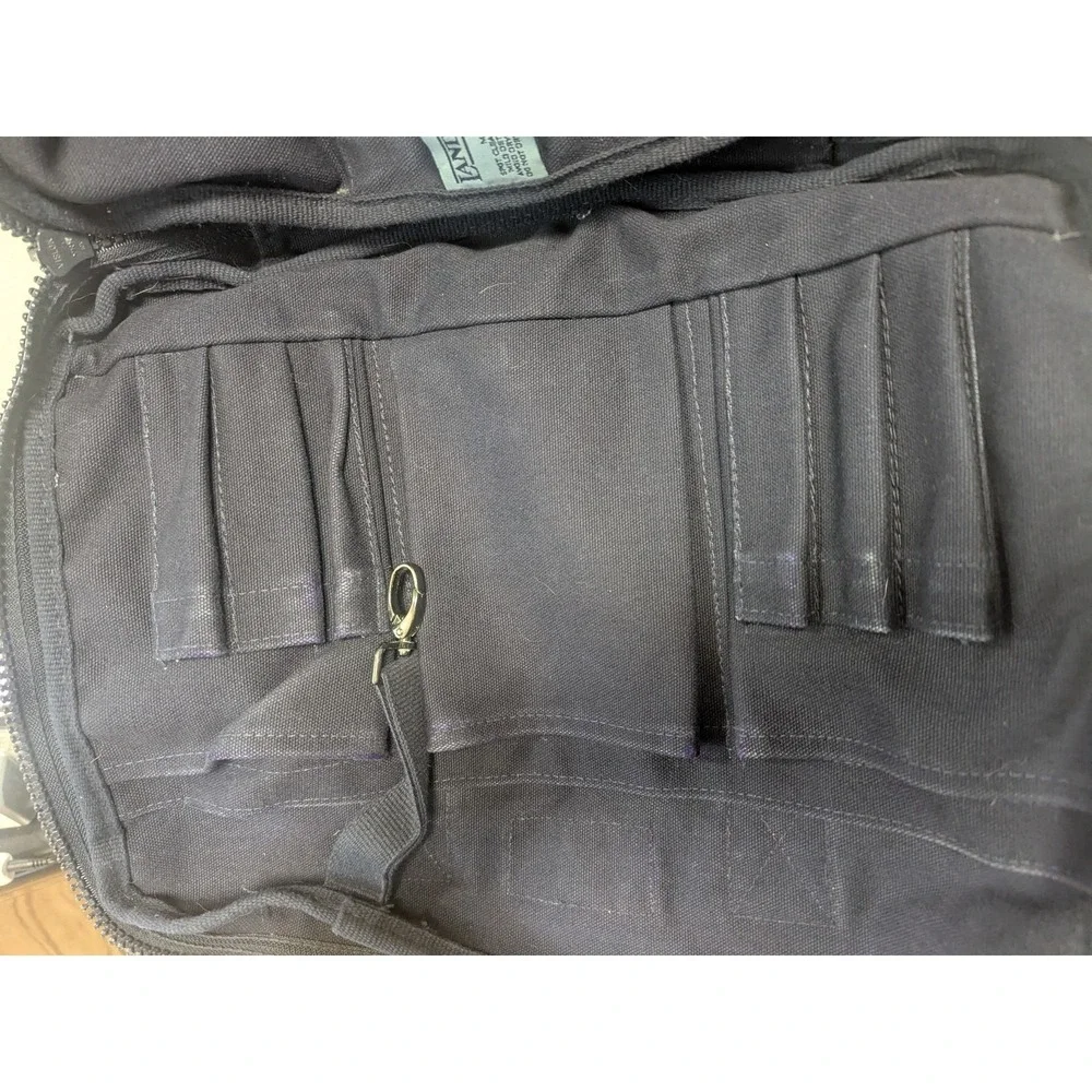 Vintage Lands' End Navy Blue Canvas Messenger Shoulder Bag Organizer‎ Travel